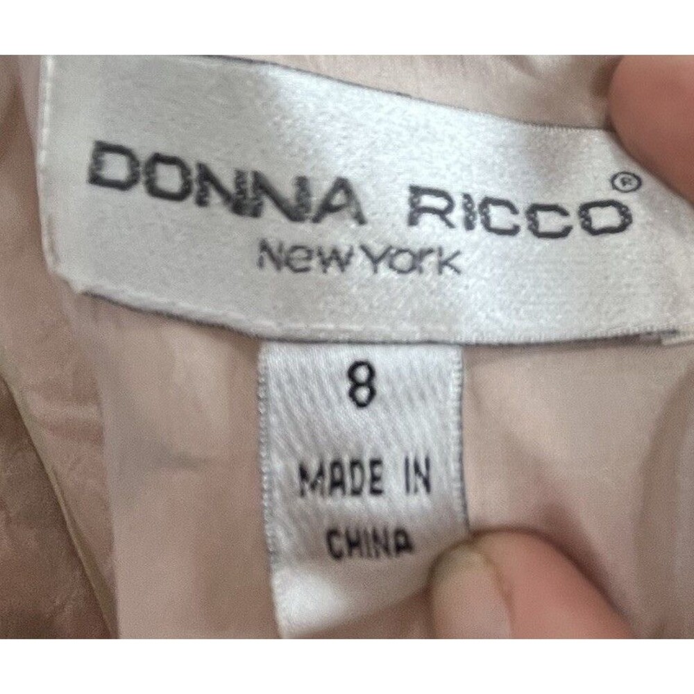 Donna Ricco 100% Silk Floral Dress Size 8 Pink Roses Fit Flare - Picture 4 of 16